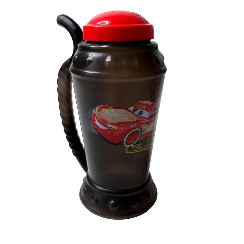 Zak Designs Disney Pixar Cars Lightning McQueen‎ Sippy Cup Black Red Retro